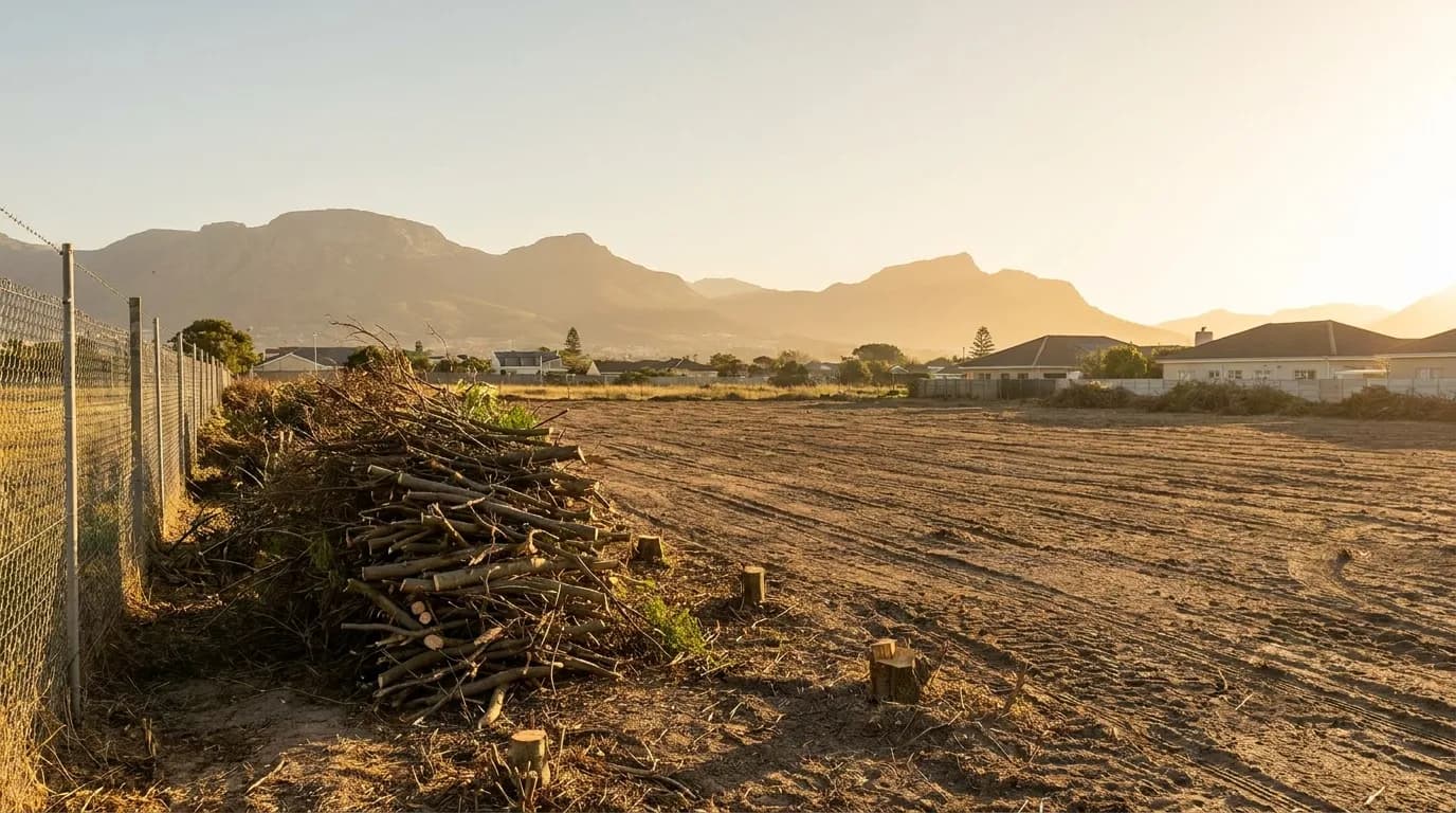 A freshly cleared, tidy plot of land ready for building